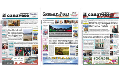 Il Canavese e Il Giornale di Ivrea (del 26 aprile) in edicola. Ecco le prime pagine