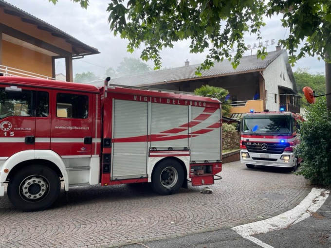 Incendio in un albergo a Scarmagno