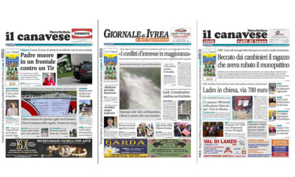 Il Canavese e Il Giornale di Ivrea (del 24 maggio) in edicola. Ecco le prime pagine