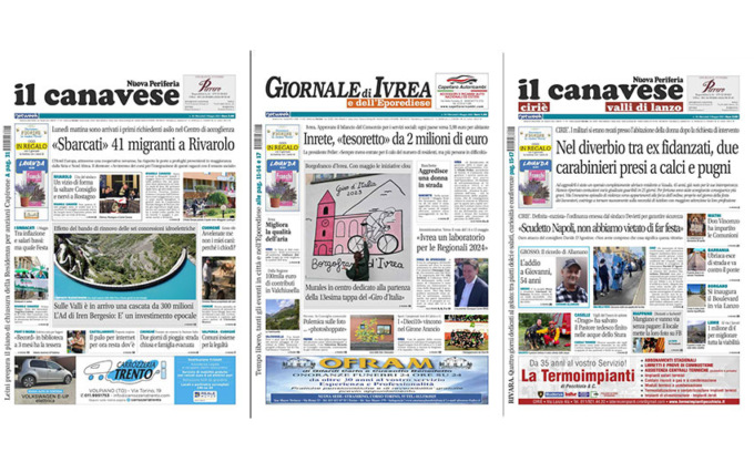 Il Canavese e Il Giornale di Ivrea (del 03 maggio) in edicola. Ecco le prime pagine