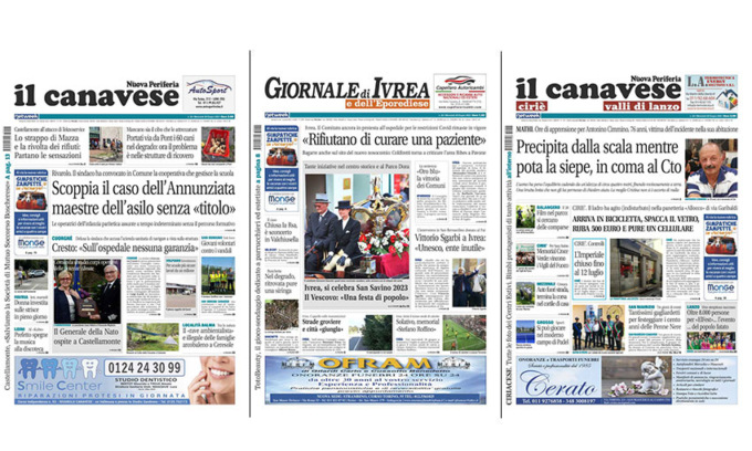 Il Canavese e Il Giornale di Ivrea (del 28 giugno) in edicola. Ecco le prime pagine