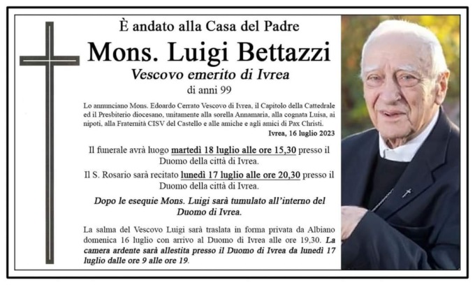 Addio a Bettazzi tutta la Curia è in lutto