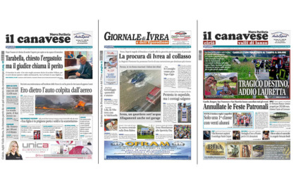 Il Canavese e Il Giornale di Ivrea (del 20 settembre) in edicola. Ecco le prime pagine