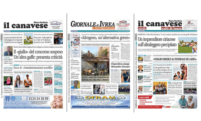 Il Canavese e Il Giornale di Ivrea (del 27 settembre) in edicola. Ecco le prime pagine
