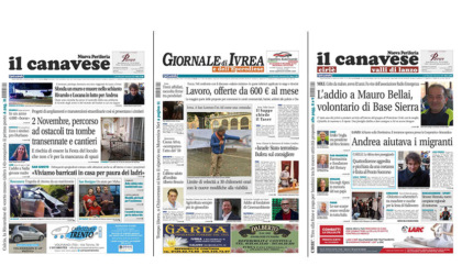 Il Canavese e Il Giornale di Ivrea (del 01 novembre) in edicola. Ecco le prime pagine