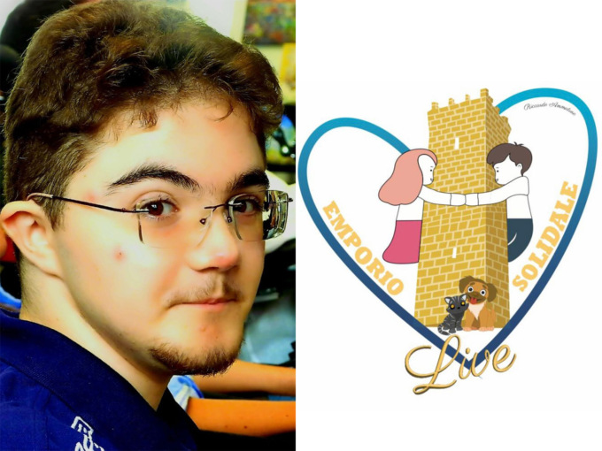 Il logo dell’Emporio Solidale porta la firma del 19enne Riccardo Ammaturo