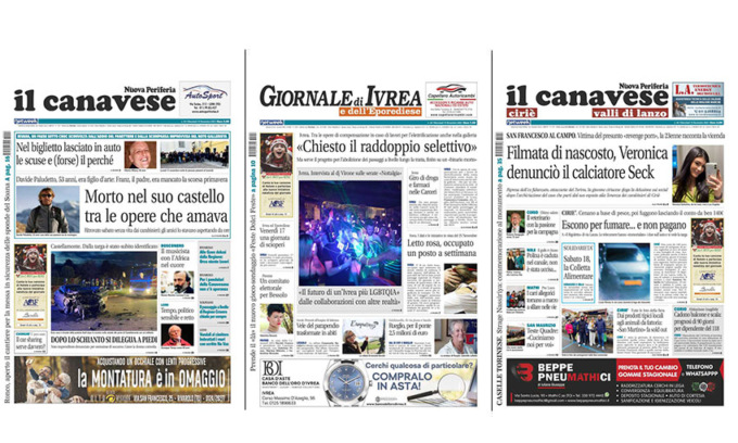 Il Canavese e Il Giornale di Ivrea (del 15 novembre) in edicola. Ecco le prime pagine