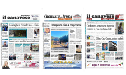 Il Canavese e Il Giornale di Ivrea (del 08 novembre) in edicola. Ecco le prime pagine