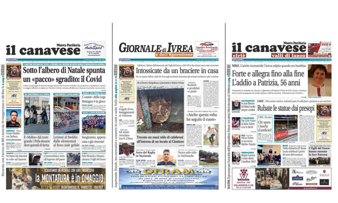 Il Canavese e Il Giornale di Ivrea (del 13 dicembre) in edicola. Ecco le prime pagine