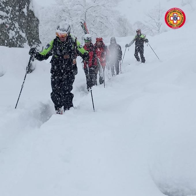 Escursionisti bloccati dalla neve nelle Valli di Lanzo, salvati dal Soccorso Alpino
