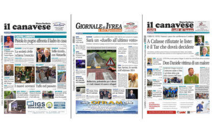 Il Canavese e Il Giornale di Ivrea (del 15 maggio) in edicola. Ecco le prime pagine