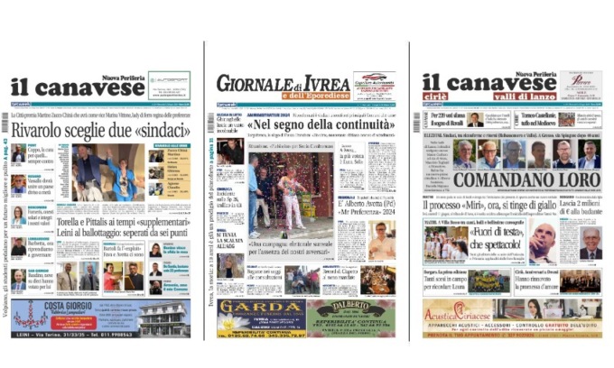 Il Canavese e Il Giornale di Ivrea (del 12 giugno) in edicola. Ecco le prime pagine