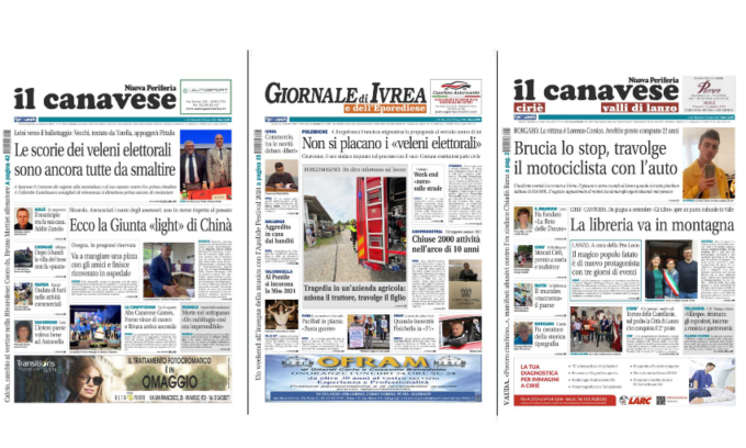 Il Canavese e Il Giornale di Ivrea (del 19 giugno) in edicola. Ecco le prime pagine