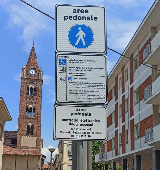 Nell’area pedonale urbana di Ciriè attivi  i varchi, così si contano gli accessi