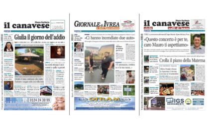 Il Canavese e Il Giornale di Ivrea (del 21 agosto) in edicola. Ecco le prime pagine