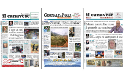 Il Canavese e Il Giornale di Ivrea (del 9 ottobre) in edicola. Ecco le prime pagine