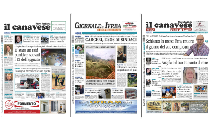 Il Canavese e Il Giornale di Ivrea (del 9 ottobre) in edicola. Ecco le prime pagine