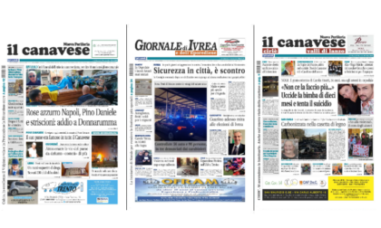 Il Canavese e Il Giornale di Ivrea (del 27 novembre) in edicola. Ecco le prime pagine