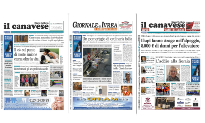 Il Canavese e Il Giornale di Ivrea (del 6 novembre) in edicola. Ecco le prime pagine