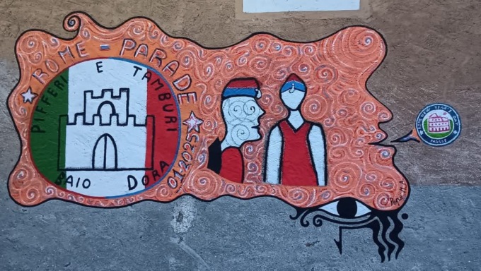 Un murale per omaggiare il Gruppo Pifferi e Tamburi