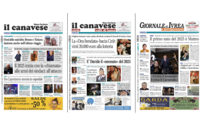 Il Canavese e Il Giornale di Ivrea (dell'8 gennaio) in edicola. Ecco le prime pagine