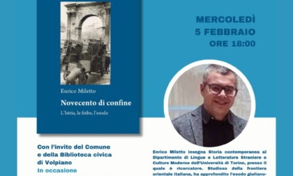 Giorno del Ricordo: a Volpiano si presenta «Novecento di confine»