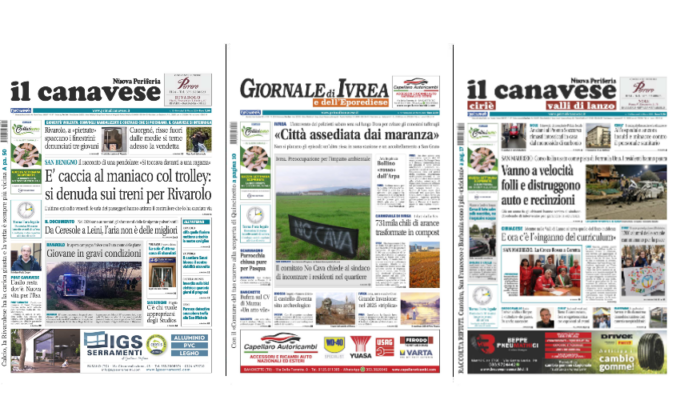 Il Canavese e Il Giornale di Ivrea (del 26 marzo) in edicola. Ecco le prime pagine