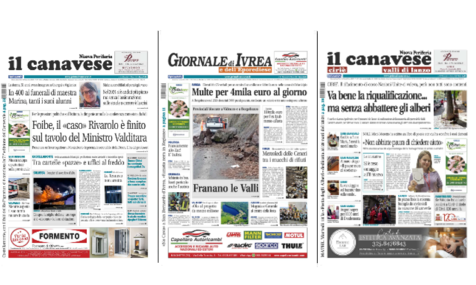 Il Canavese e Il Giornale di Ivrea (del 12 marzo) in edicola. Ecco le prime pagine