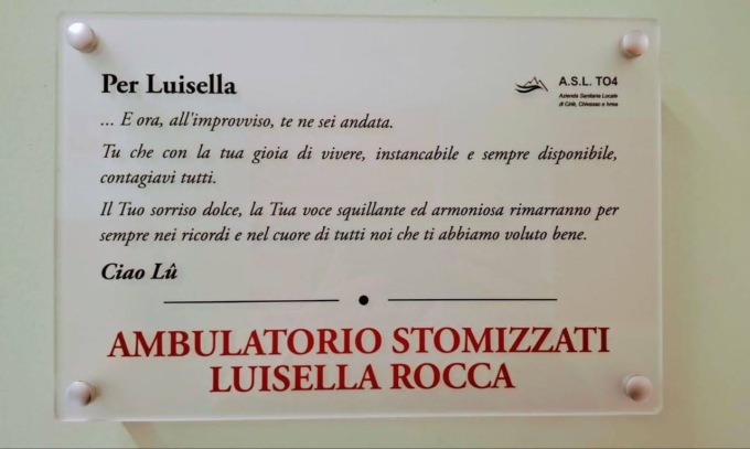 L’ospedale di Cuorgnè dedica una targa a Luisella Rocca, infermiera dal cuore grande