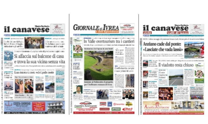 Il Canavese e Il Giornale di Ivrea (del 21 maggio) in edicola. Ecco le prime pagine