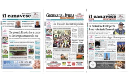 Il Canavese e Il Giornale di Ivrea (del 7 maggio) in edicola. Ecco le prime pagine