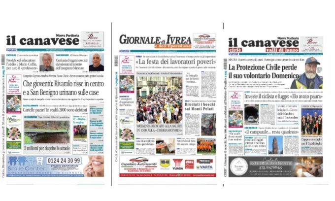 Il Canavese e Il Giornale di Ivrea (del 7 maggio) in edicola. Ecco le prime pagine