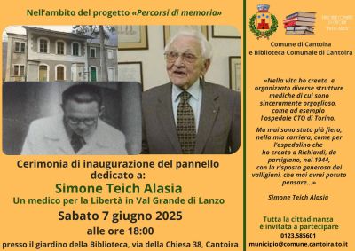 Simone Teich Alasia, “un medico per la Libertà in Val Grande di Lanzo”