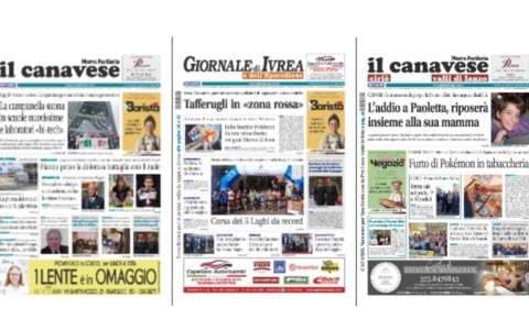 Il Canavese e Il Giornale di Ivrea (del 10 settembre) in edicola. Ecco le prime pagine
