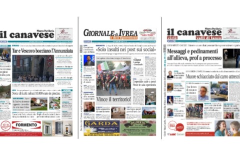 Il Canavese e Il Giornale di Ivrea (del 17 settembre) in edicola. Ecco le prime pagine