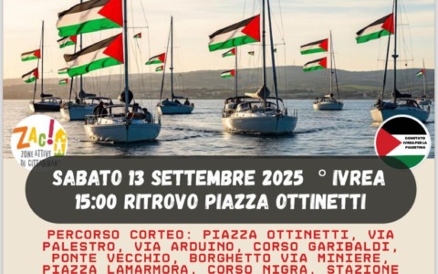 Corteo per la Palestina a Ivrea sabato 13 settembre