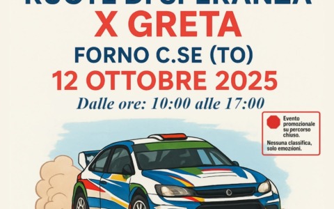 Forno Canavese, “Ruote di Speranza x Greta”: un giro da copilota per aiutare una ragazza con la SMA