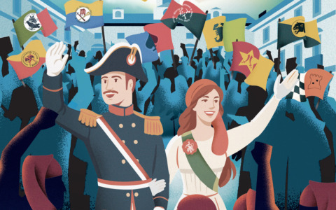 Svelato il manifesto 2026 dello Storico Carnevale di Ivrea: la Vezzosa Mugnaia e il Generale protagonisti