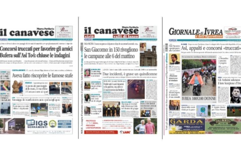 Il Canavese e Il Giornale di Ivrea (del 15 ottobre) in edicola. Ecco le prime pagine