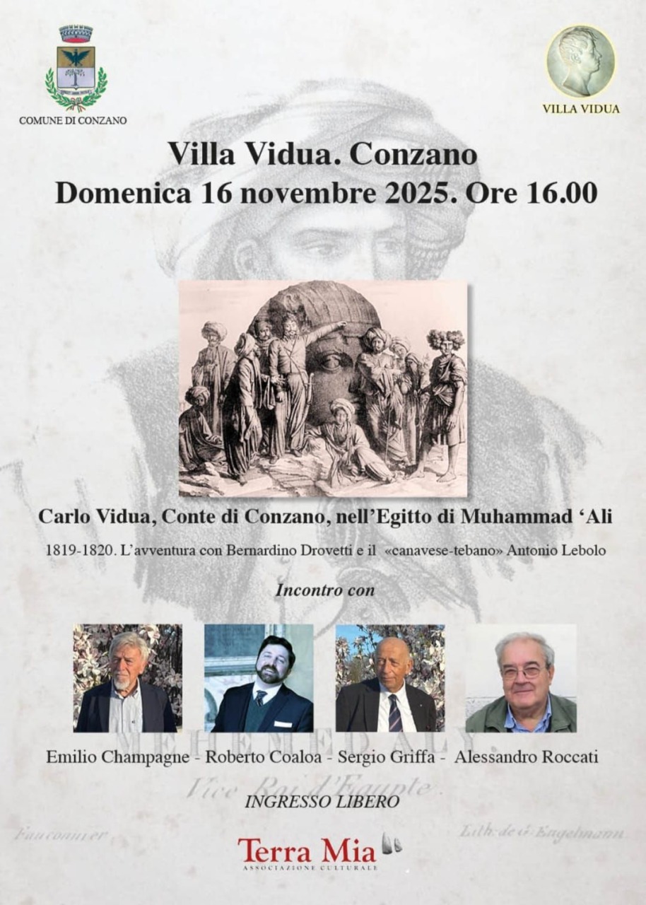 Due canavesani protagonisti al convegno su Carlo Vidua e il viaggio in Egitto