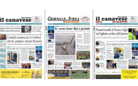 Il Canavese e Il Giornale di Ivrea (del 5 novembre) in edicola. Ecco le prime pagine