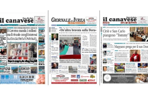 Il Canavese e Il Giornale di Ivrea (del 12 novembre) in edicola. Ecco le prime pagine