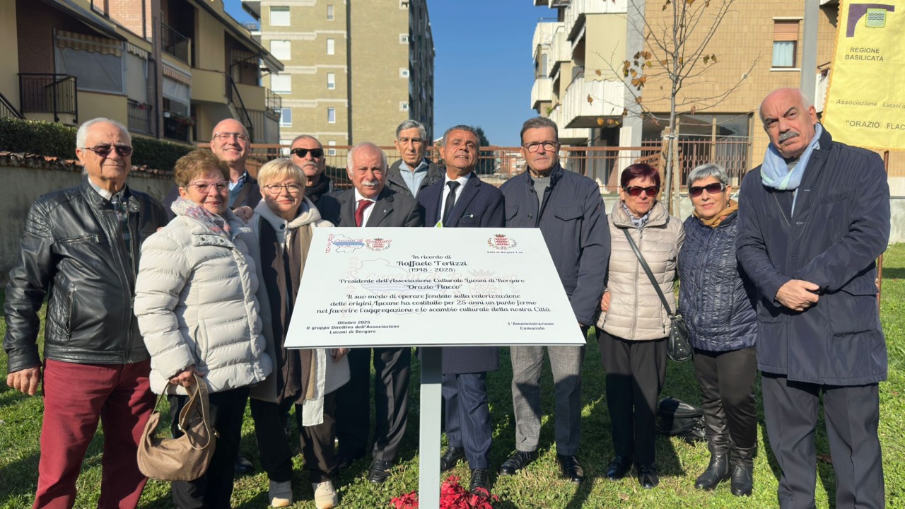 Borgaro dedica un giardino a Raffaele Terlizzi: il tributo della città al presidente dei lucani