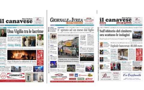 Il Canavese e Il Giornale di Ivrea (del 24 dicembre) in edicola. Ecco le prime pagine