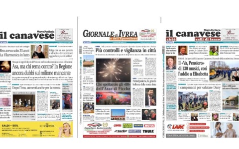 Il Canavese e Il Giornale di Ivrea (del 28 gennaio) in edicola. Ecco le prime pagine
