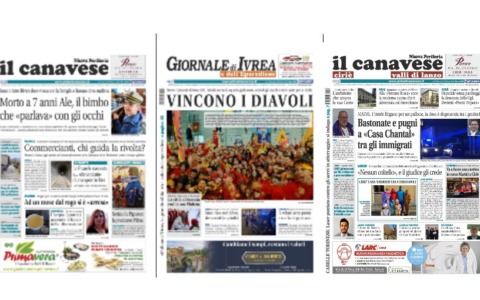 Il Canavese e Il Giornale di Ivrea (del 18 febbraio) in edicola. Ecco le prime pagine