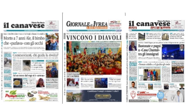 Il Canavese e Il Giornale di Ivrea (del 18 febbraio) in edicola. Ecco le prime pagine