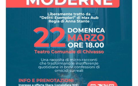 “Frenesie Moderne” in scena a Teatro Comunale di Chivasso: ingresso a offerta libera per supportare il progetto dedicato alle famiglie più vulnerabil