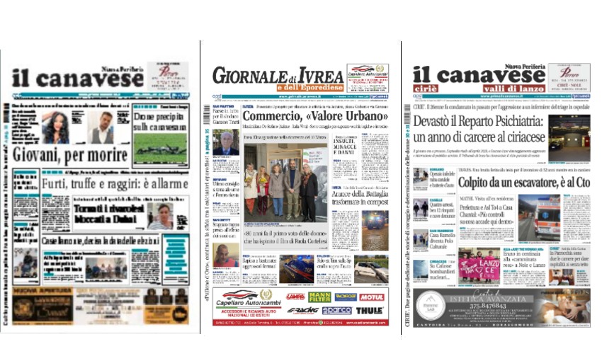Il Canavese e Il Giornale di Ivrea (del 11 marzo) in edicola. Ecco le prime pagine