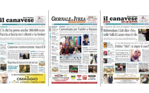 Il Canavese e Il Giornale di Ivrea (del 25 marzo) in edicola. Ecco le prime pagine